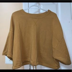 short sleeve drawstring sweater